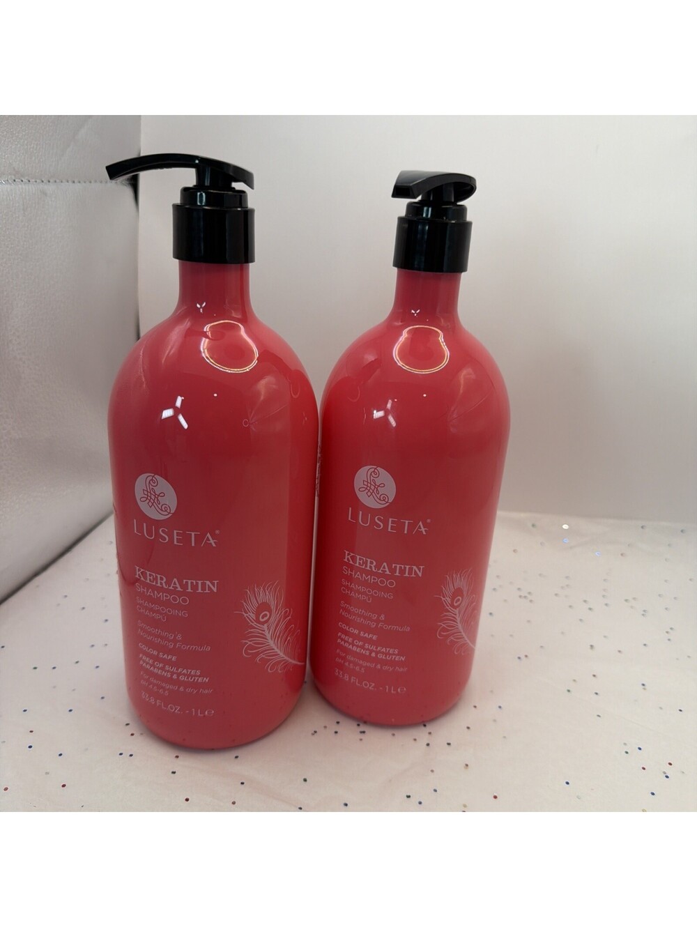 Lot Of 2 Luseta Keratin Smoothing And Nourishing Shampoo  Color Safe  33.8 oz.